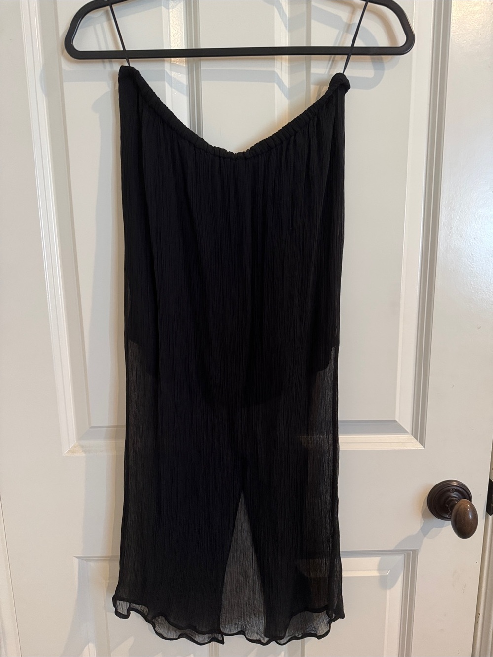 J. Crew Black Sheer Midi Skirt